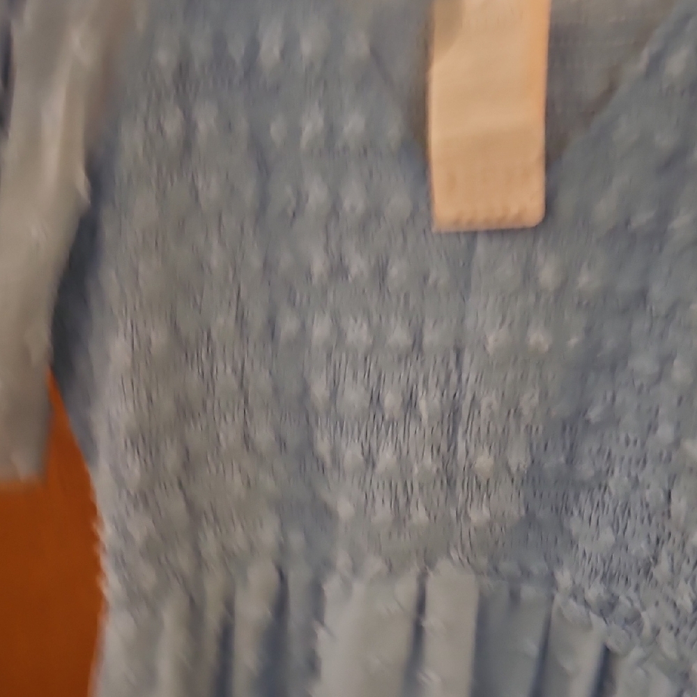 Elegant Blue Textured Mini Dress - Picture 4 of 5